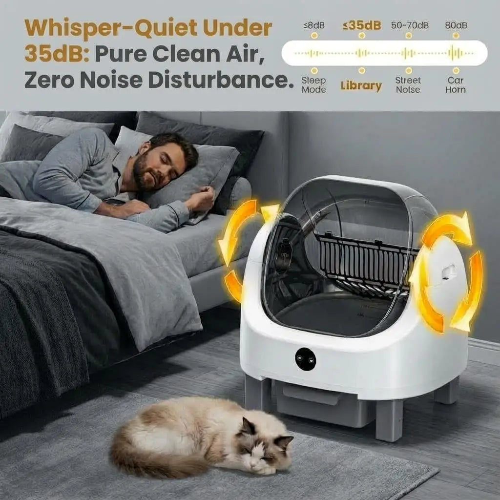 HiMISS Automatic Self-Cleaning Litter Box With Open-Top Design