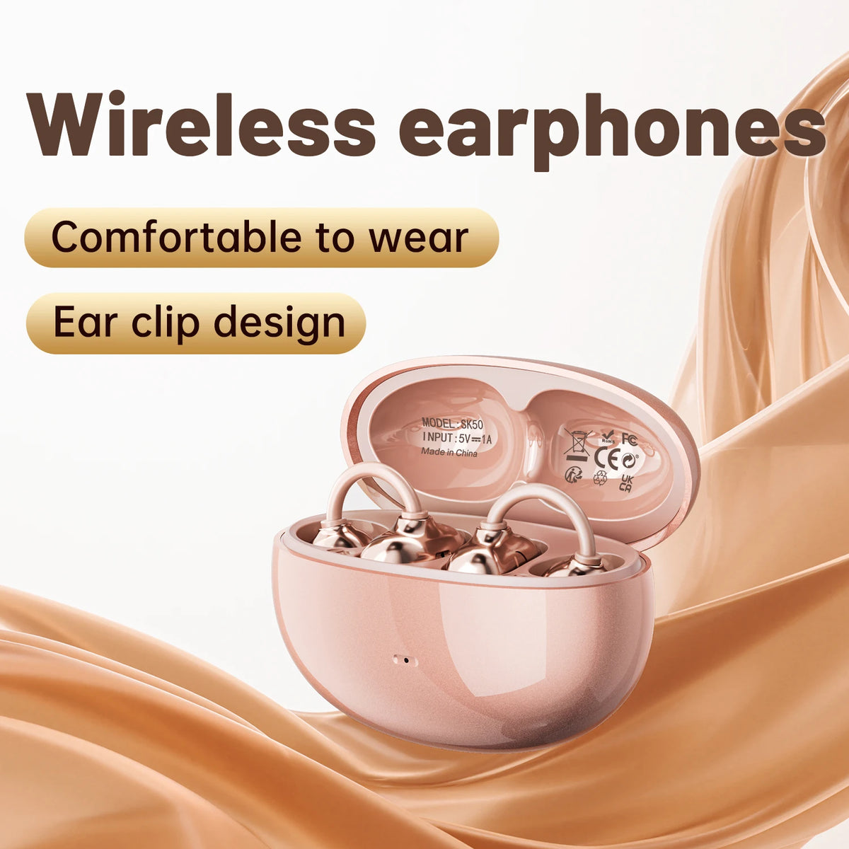 Insonixn Open Ear Clip Headphones Wireless Bluetooth With Mic