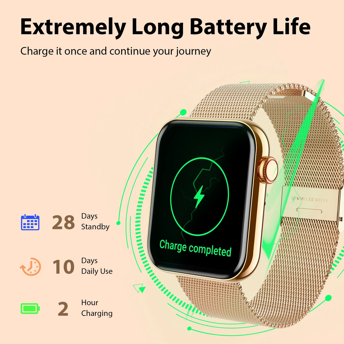 Smart Watch For iPhone And Android With Calls Fitness Tracker