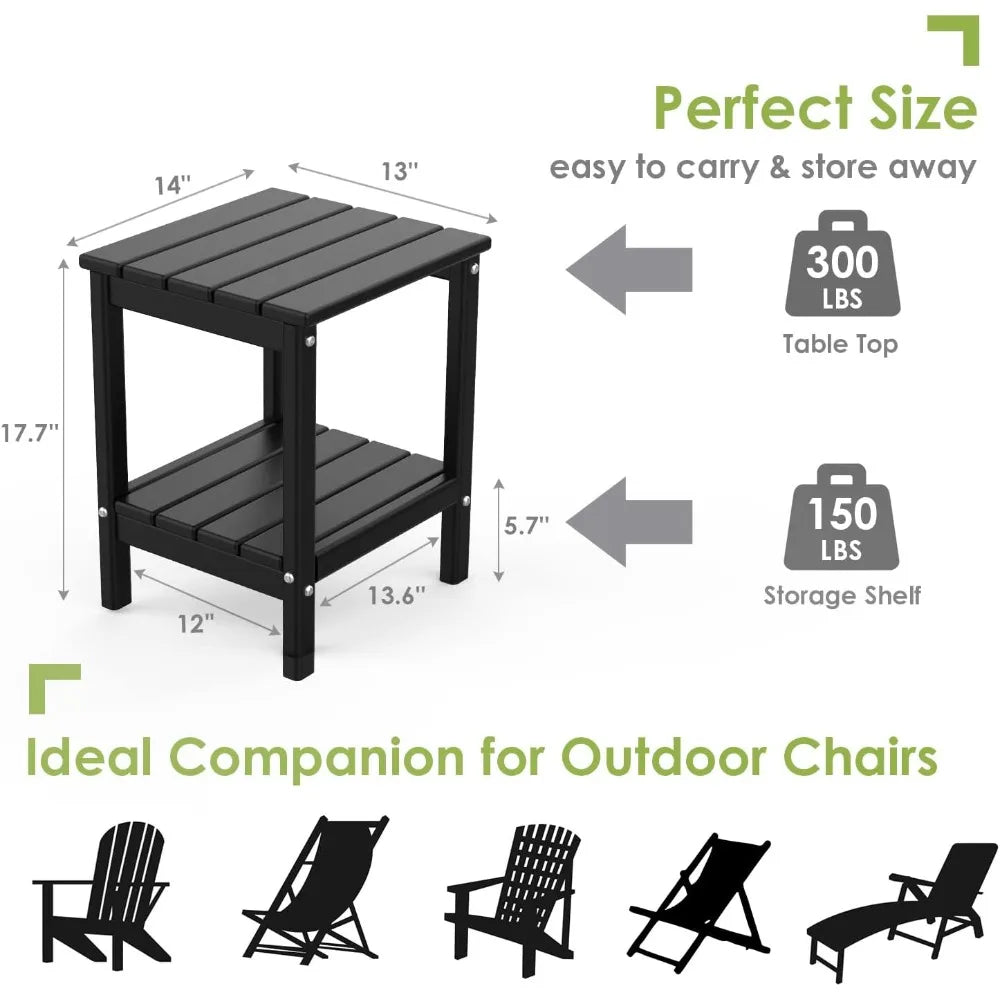 Outdoor Rocking Chair Set 3-Piece HDPE Plastic Porch Rockers
