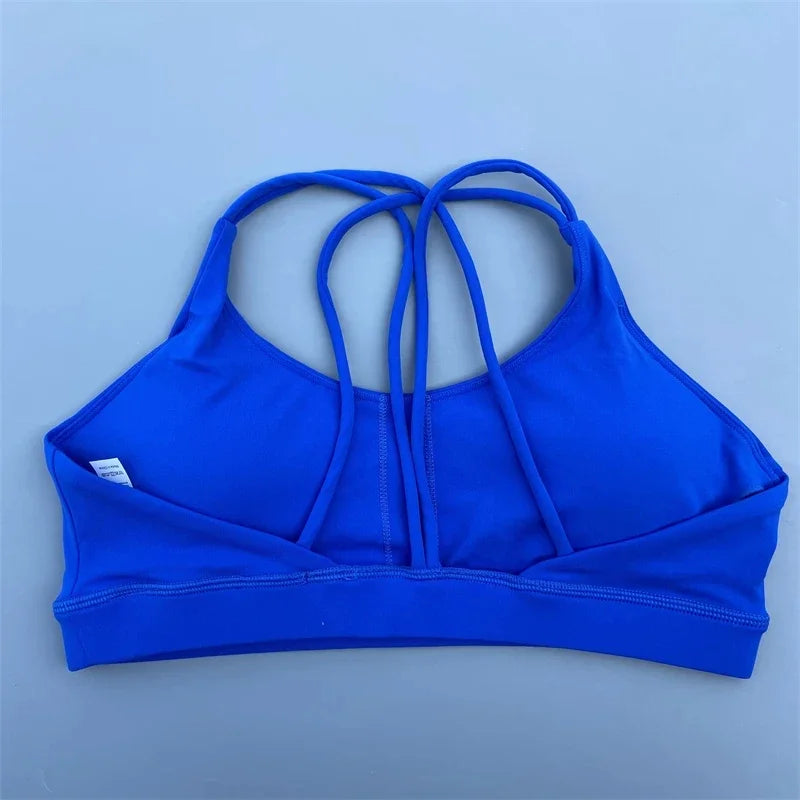 Breathable Women Cross Sports Bra With Chest Pad For Yoga