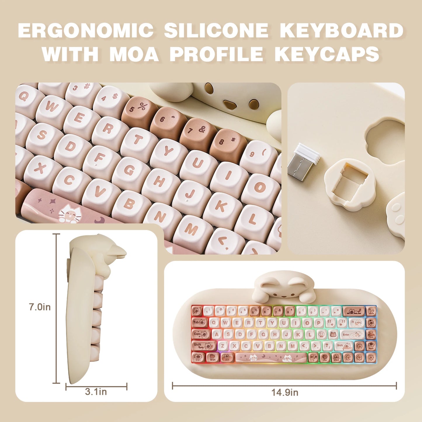 YUNZII C68 Wireless Gaming Keyboard With Custom RGB Lighting