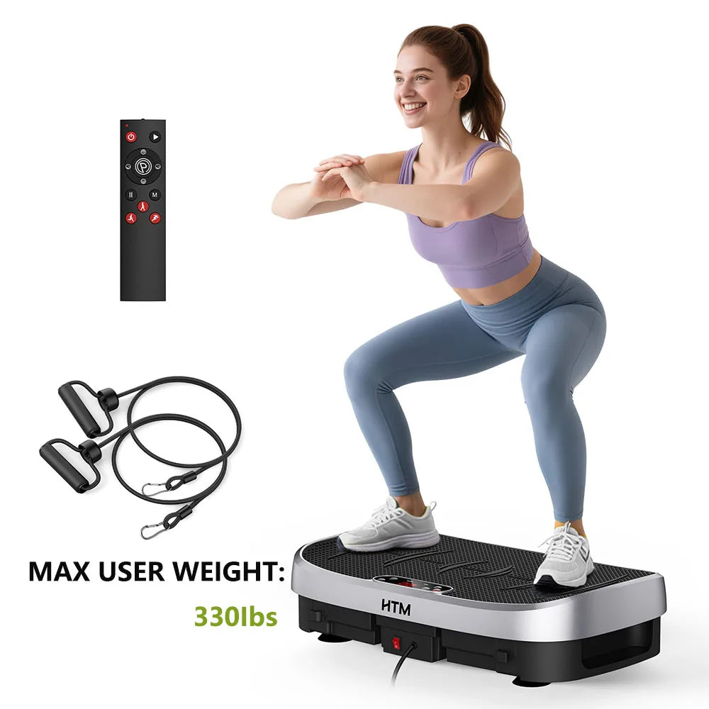 HTM Vibration Plate Fitness Machine With 330 Pound Capacity And 120 Levels