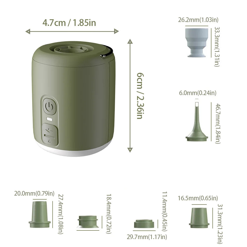 WESTTUNE Compact Air Pump With Camping Lantern For Inflatable Beds