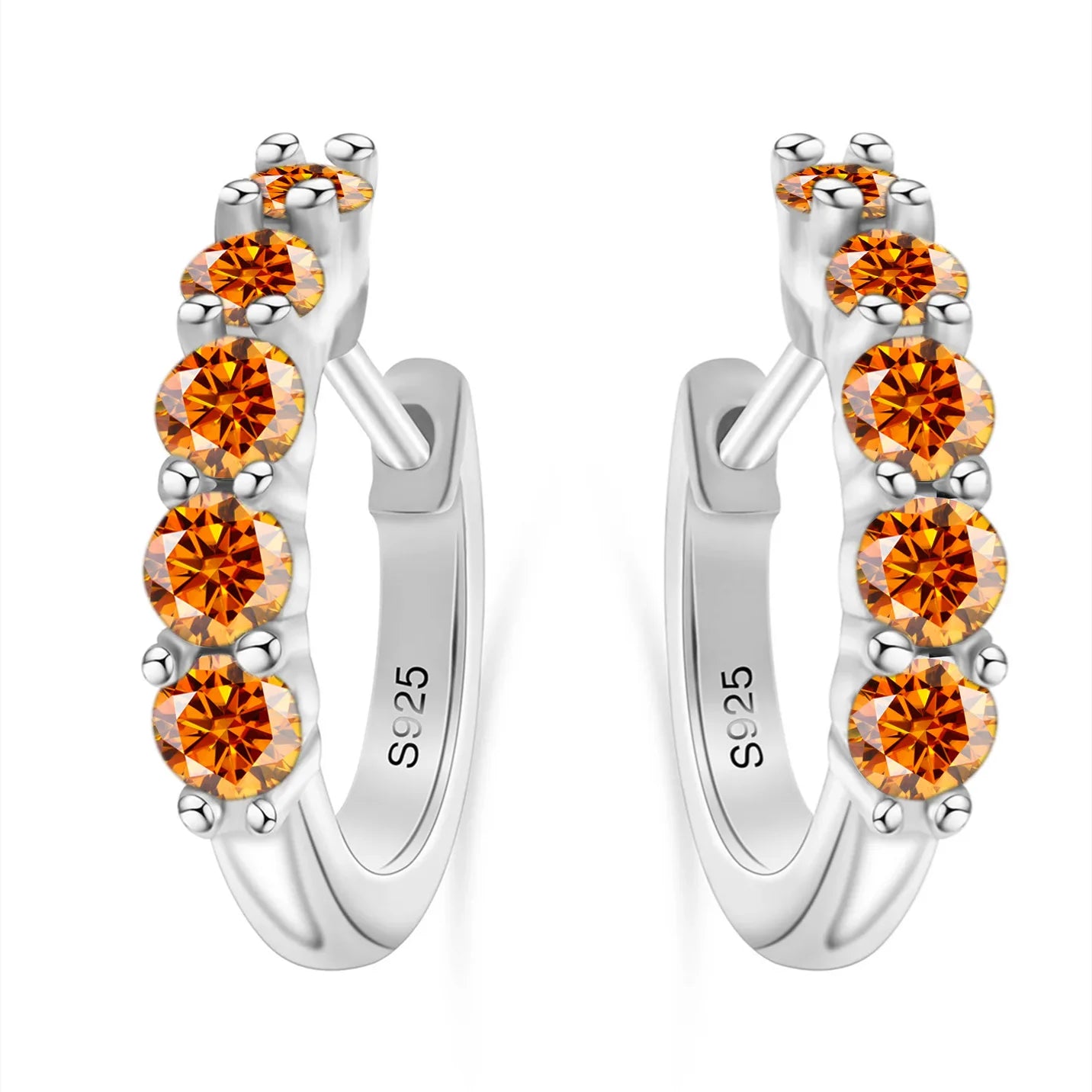 Sterling Silver Moissanite Stud Earrings Gift For Women
