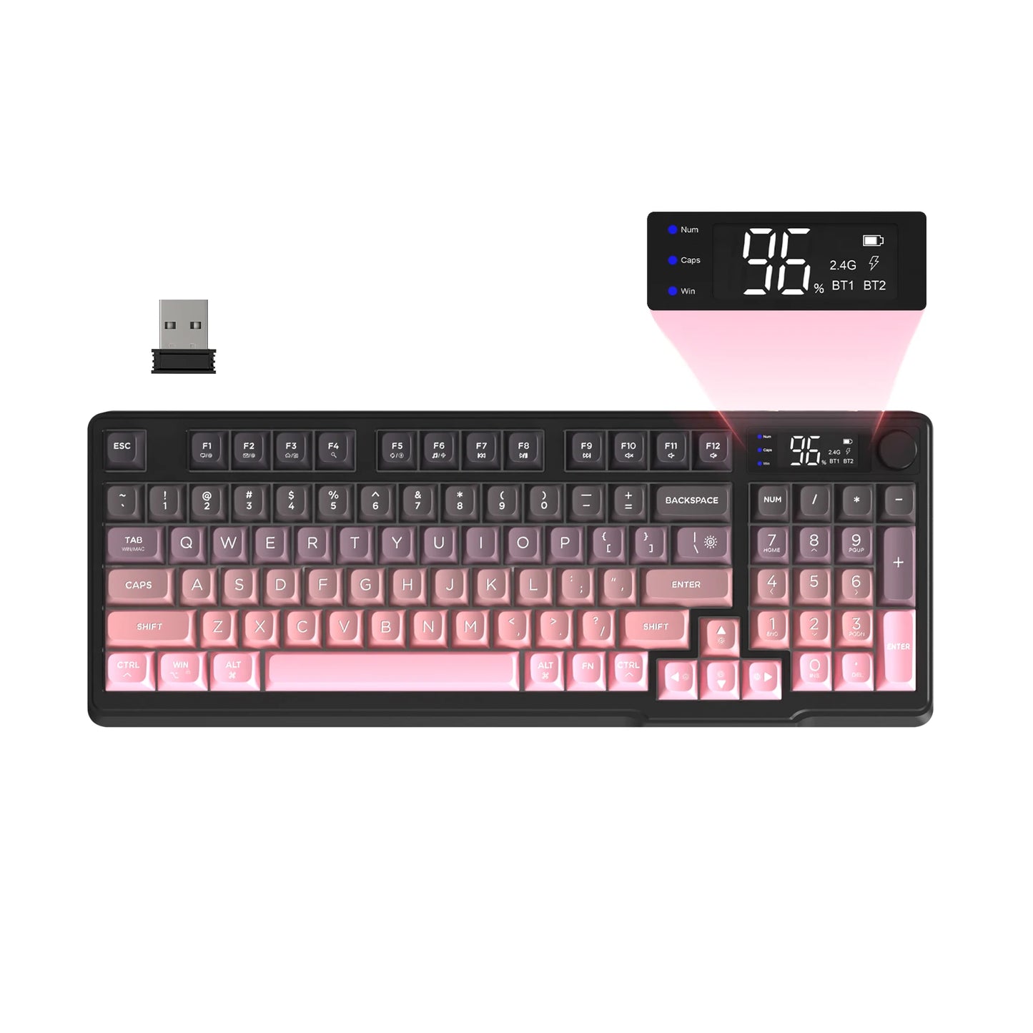 Attack Shark Bluetooth Wireless Gaming Keyboard With Display And Knob