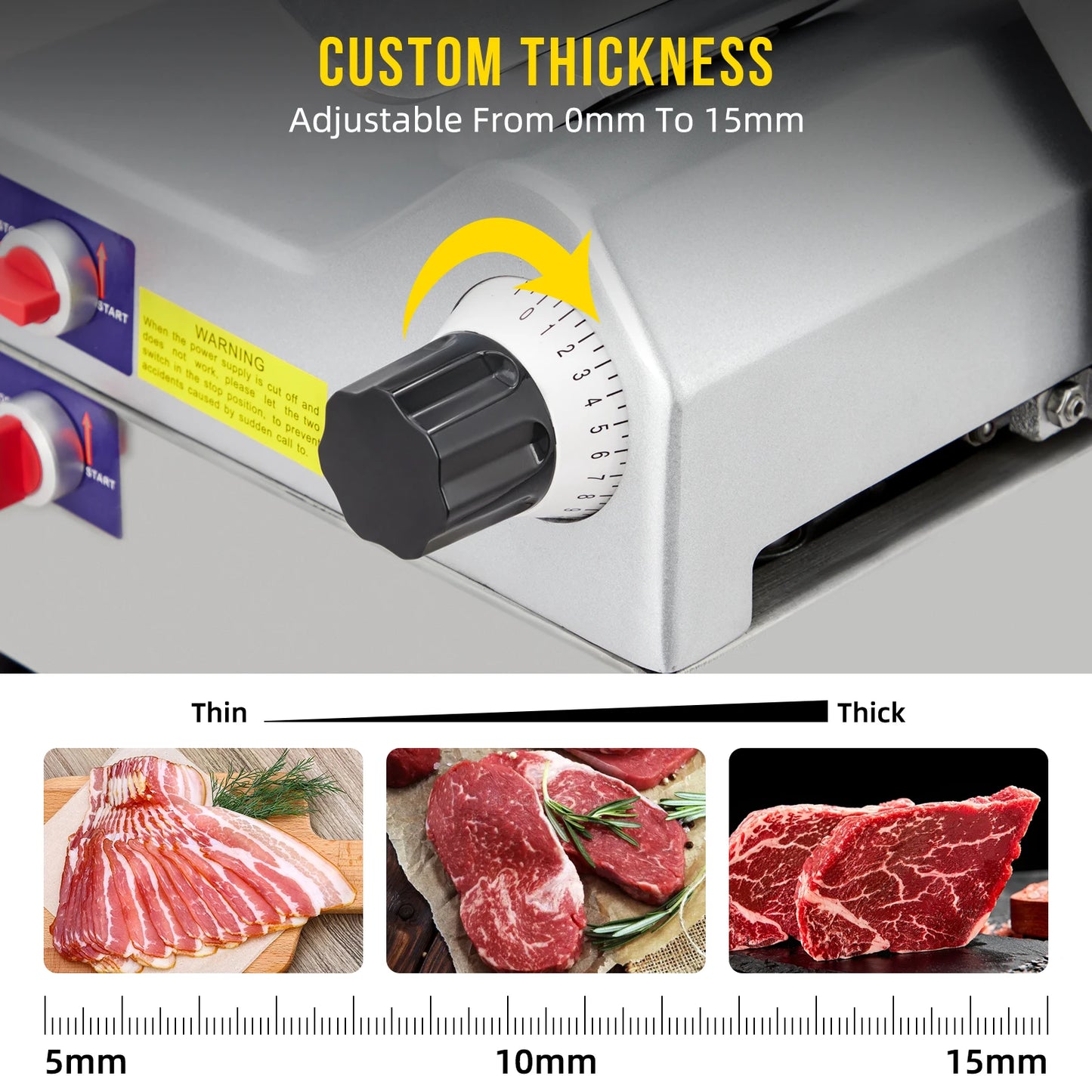 Adoolla Automatic Meat Slicer 240W 430W Dual Motor Blade