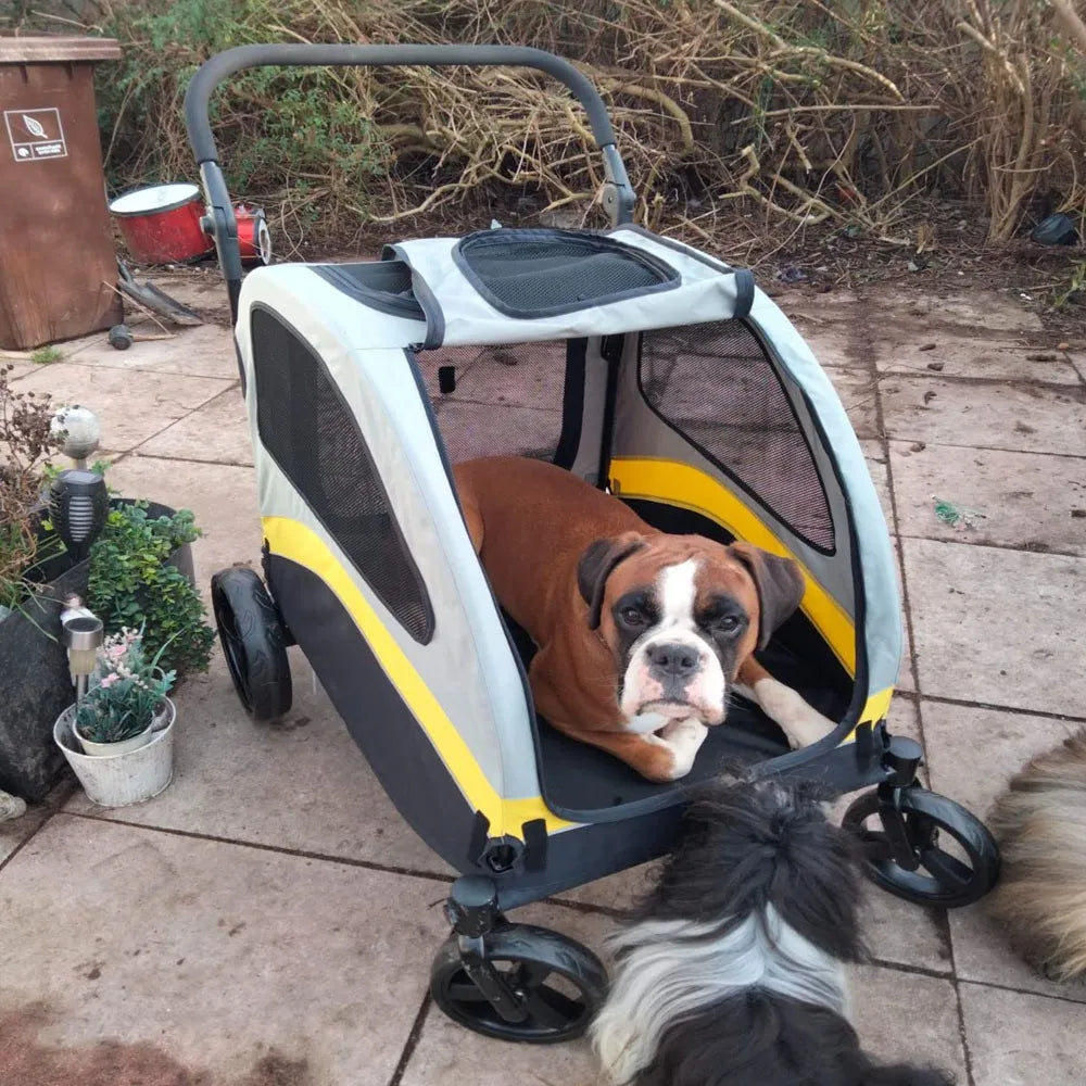 Premium Foldable Dog Stroller Four Wheel Pet Jogger