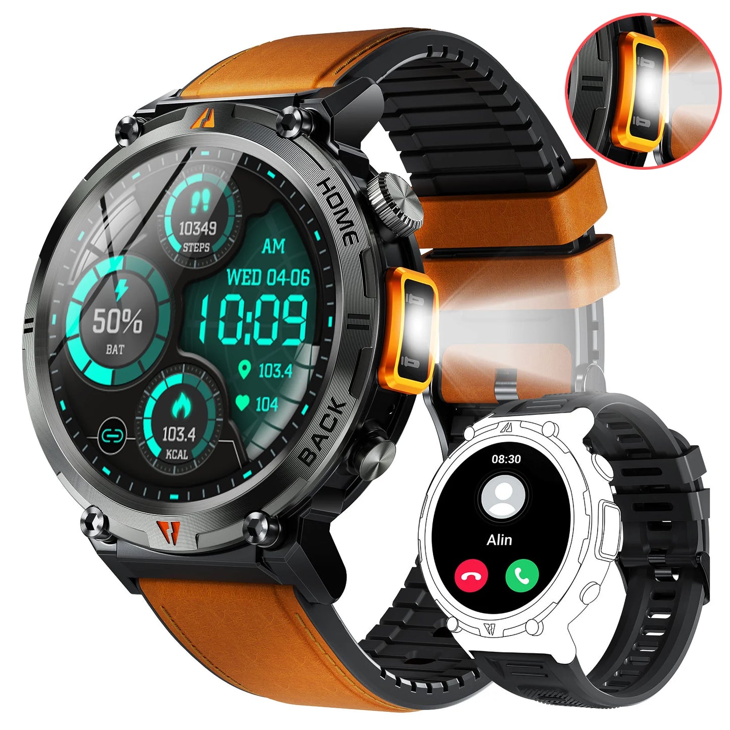 EIGIIS KE3 Bluetooth Call Smartwatch For Men Full Touch Health Monitor