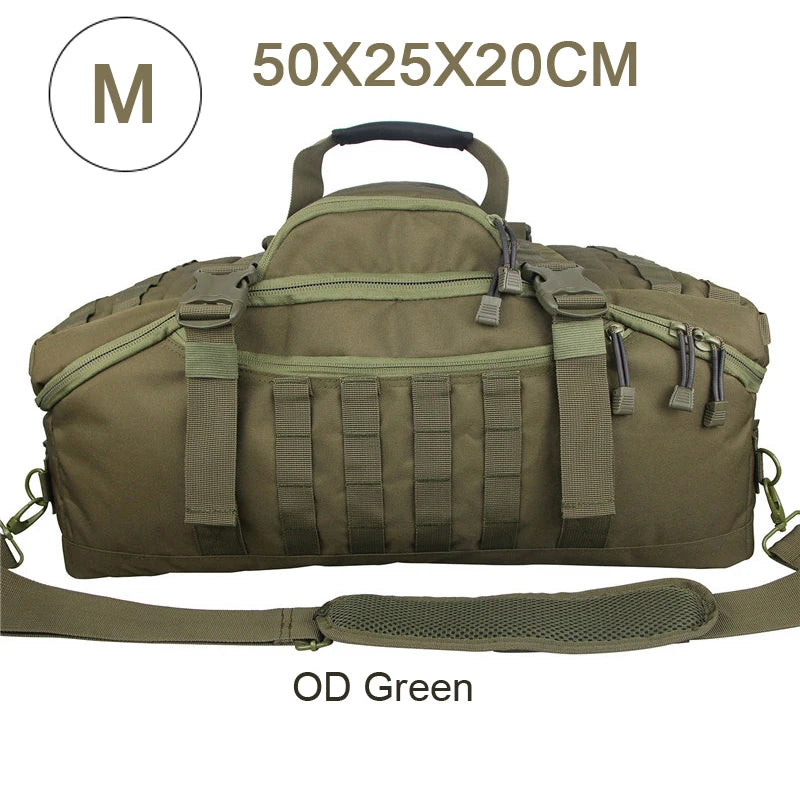 LQARMYCN 3 Way Duffle Bag Backpack Crossbody Travel