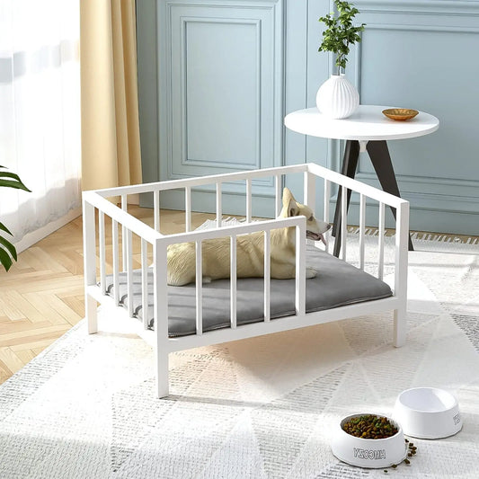 Elevated Dog Bed With Rails Metal Frame For Small Pets