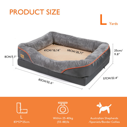 BINGOPAWCN Anti Allergy Warm Fleece Dog Bed Waterproof Removable Cover