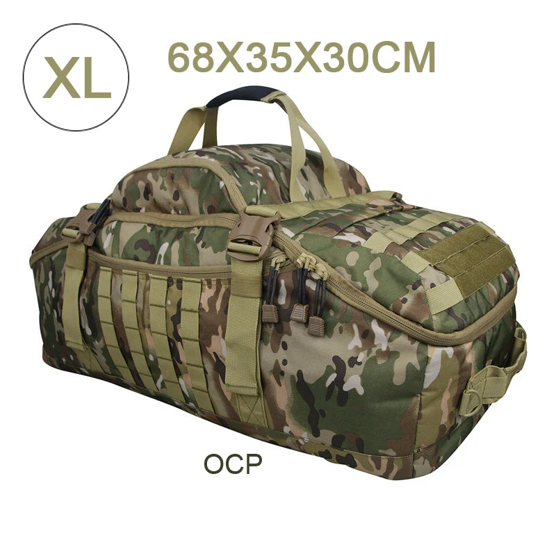 LQARMYCN 3 Way Duffle Bag Backpack Crossbody Travel